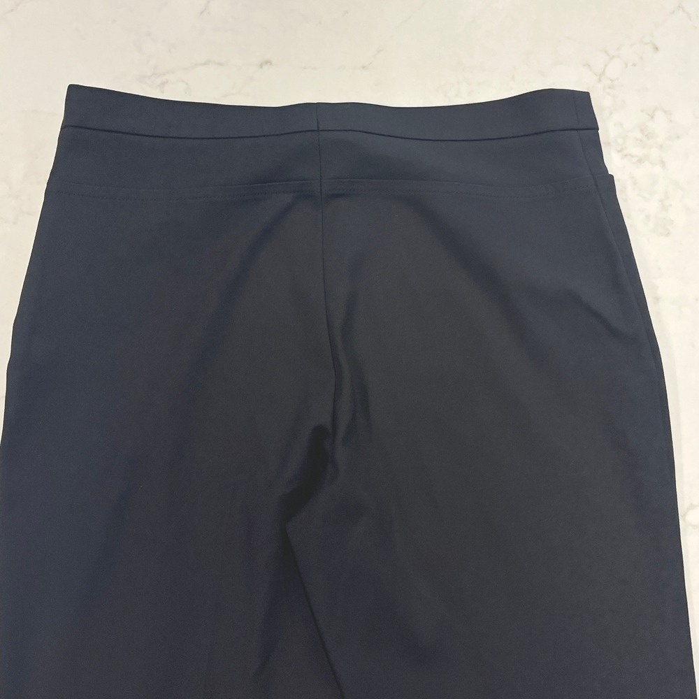 Akris Punto Straight Leg Dress Pants Women 8 Black Side Zip Ankle Pocket Stretch - Picture 6 of 14